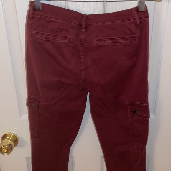 Just Fab Ankle Cargo Pant Burgundy - Picture 3 of 6